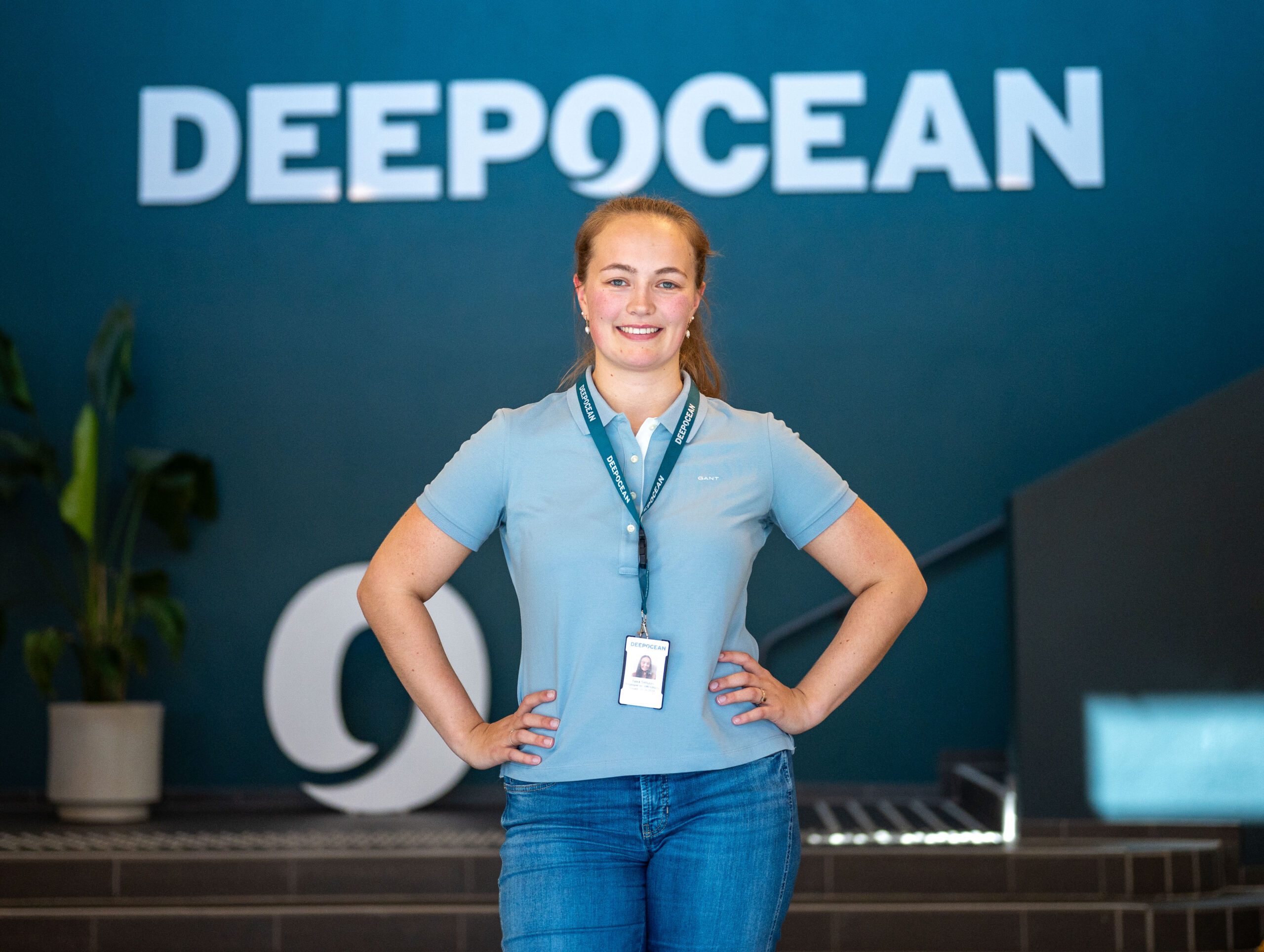 Tuva Carey Selsaas stortrives i jobben hos DeepOcean.
FOTO: TORSTEIN TYSVÆR NYMOEN/HAUGALAND VEKST