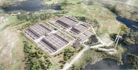 Slik ser atNorth for seg datasenteret i Haugaland Næringspark. ILLUSTRASJON: ATNORTH