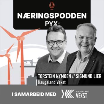 Torstein Tysvær Nymoen (t.v.) og Sigmund Lier fra Haugaland Vekst er gjester i Næringspodden.
