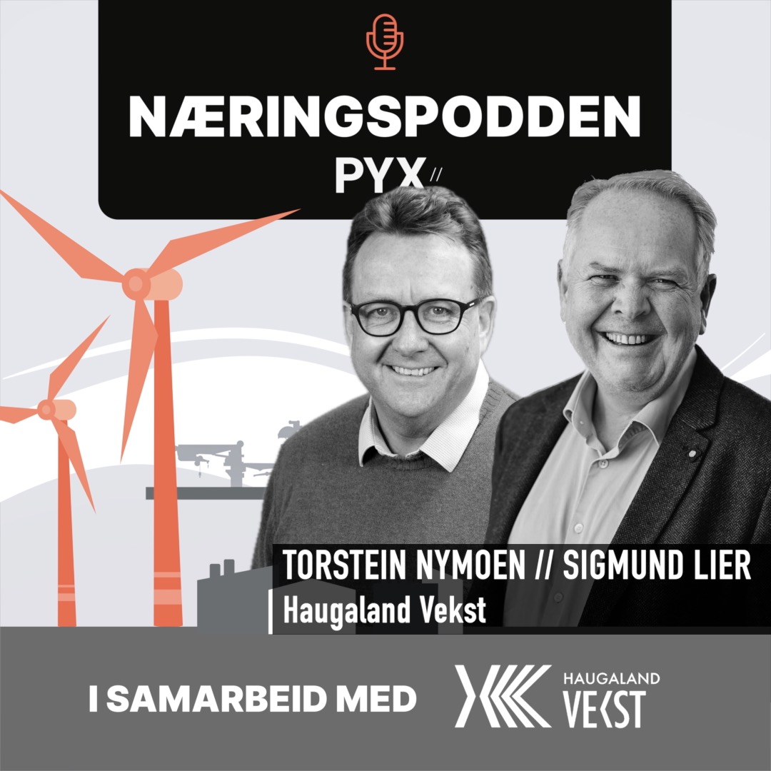 Torstein Tysvær Nymoen (t.v.) og Sigmund Lier fra Haugaland Vekst er gjester i Næringspodden.