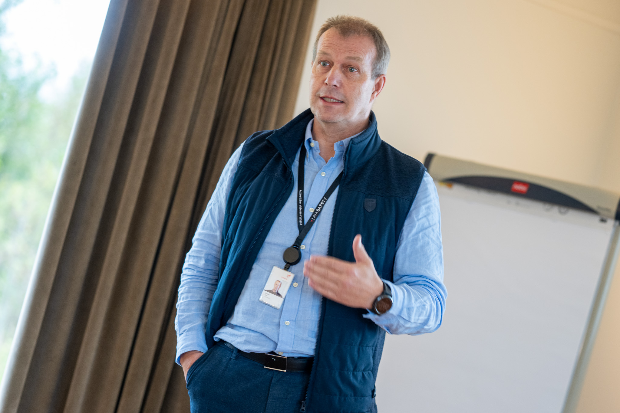 Olav Bådsvik fra Equinor Kårstø utfordret regionen til å bli tydeligere på sine felles ambisjoner for framtiden. FOTO: TORSTEIN TYSVÆR NYMOEN/HAUGALAND VEKST